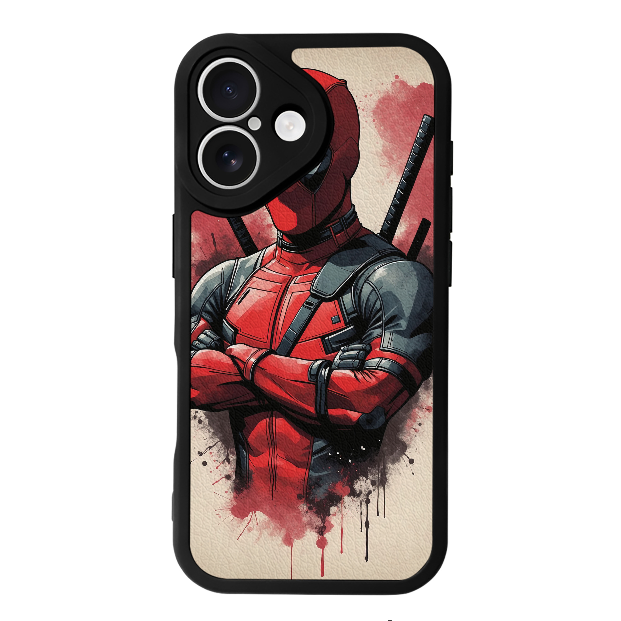 （画像用） Deadpool デッドプール 【iPhone 16シリーズ対応】シリコンスマホケース（レザー調） 材質：シリコン